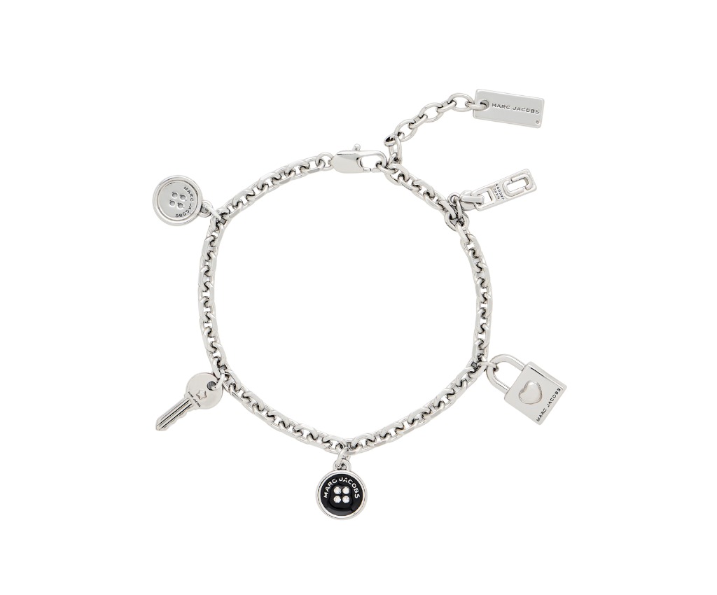 The Button Charm Bracelet (Silver/Black)